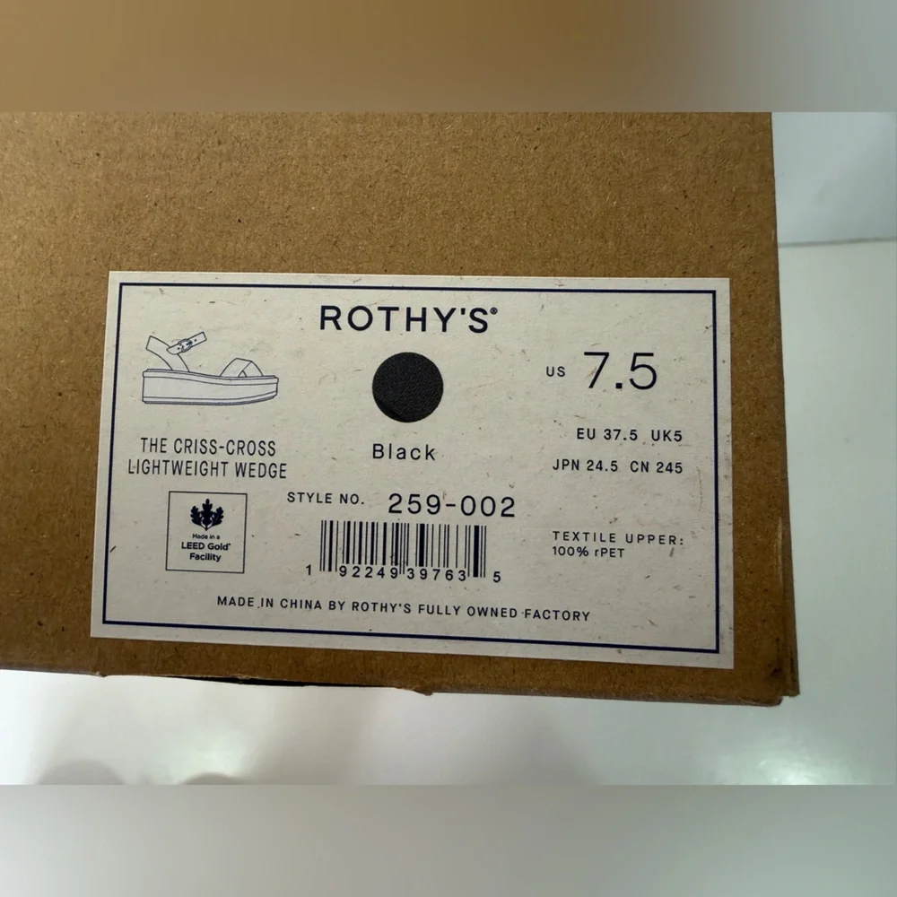 Rothy's The Criss-Cross Lightweight Wedge Sandal Women's Shoe Size US 7.5 EUC